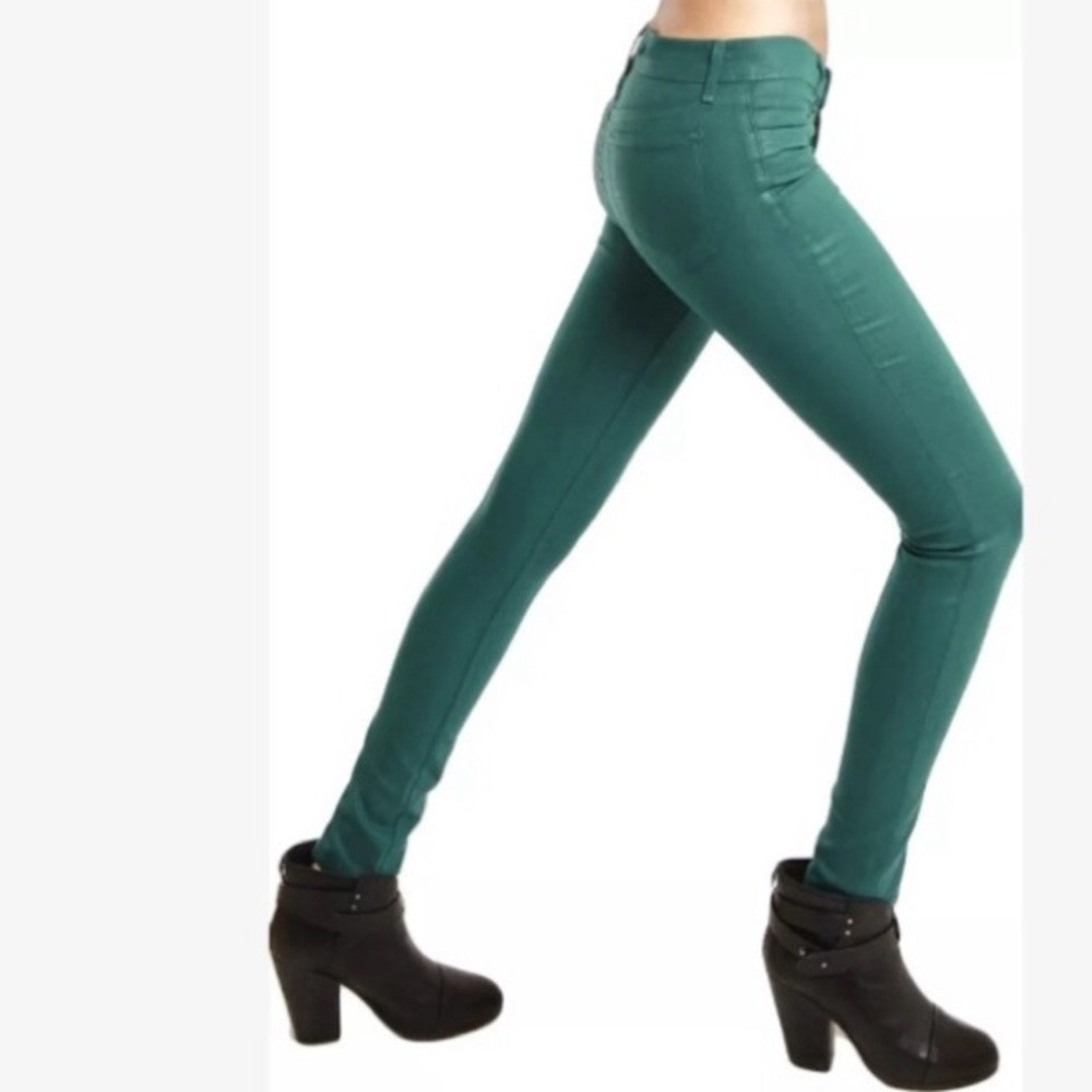 $268 J Brand Green Coated Jeans sz 25 - Picture 4 of 7